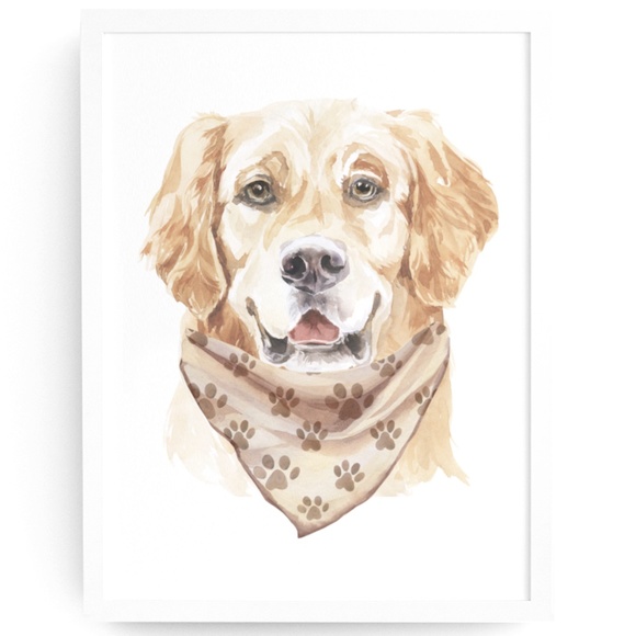Watercolor Retriever Pet Dog Wall Art Illustration Print Poster Card Unframed - Picture 2 of 7